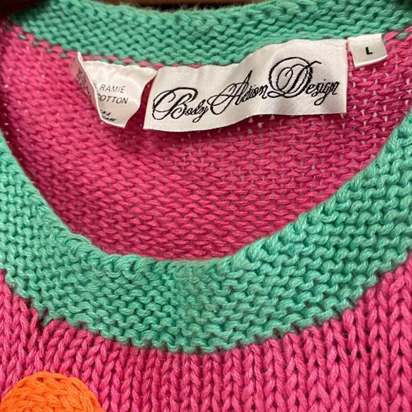 Body Action Design Vintage Knit Sweater With Shoulder Pads - Picture 2 of 4